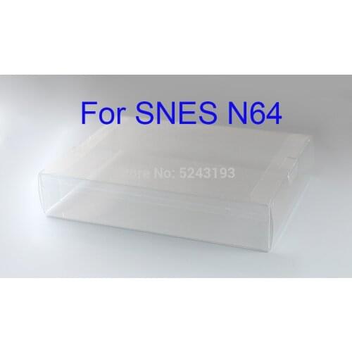 2PCS Clear transparent for SNES For N64 Game box Protector Case CIB games plastic PET Protector for Nintendo game boxes