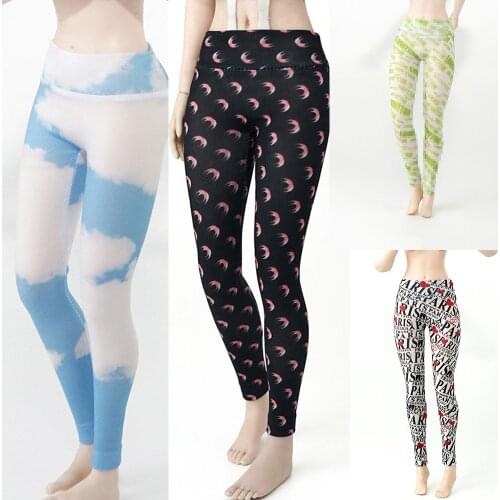 1/6 Sexy Female Clothes Set Ice Silk Print Yoga Clothing Fitness Wear Model for 12 inches Action Figure Body