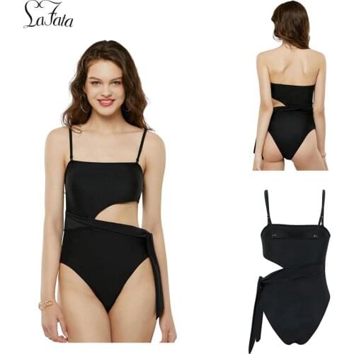 Removable Thin Strap Strapless Bikini Swimsuit