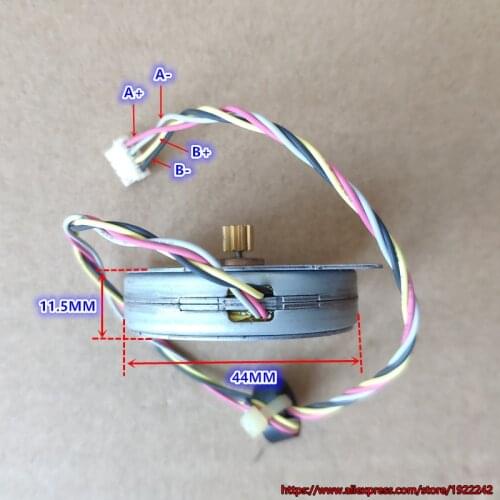 Diameter 44mm 2-phase 4-wire stepping motor 12V 3.6 degree 7Ω stepper motor
