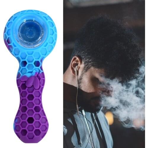 Silicone Tobacco Pipe Portable Cigarette Honeycomb Pipe Heat Resistant Cigar Smoking Pipe Fumar Hierba Tubo Accessories