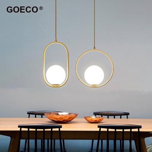 Modern Glass Ball Pendant Light Nordic Led Lamp For Living Room Bedroom Dining Room Hoop Gold Brass Home Decor Hanging Lamp