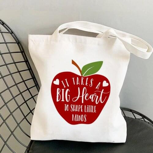 Teacher Supplies Shape little minds Printed Tote Bag women Harajuku shopper Funny handbag Shoulder shopping Lady gift Canvas Bag