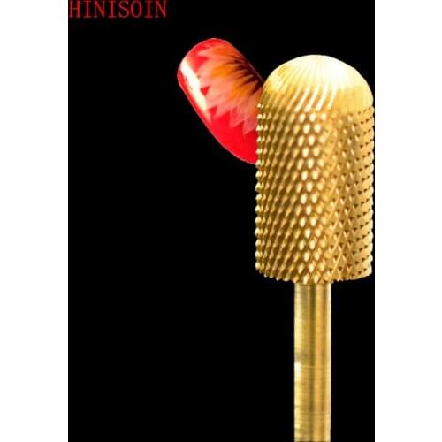 2pcs HIVISOIN Carbide Nail Drill Bit - Small Barrel Smooth Top Bit -F(60030150)-Gold