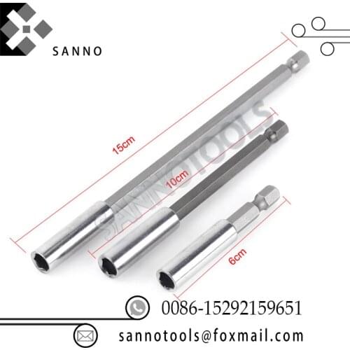 Electrical Drill Screwdriver Extension Bar Magnetic Bit Holder 1/4" Shank Tool Length 60mm 75mm 100mm 150mm