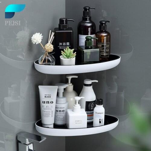 PEISI Punch-Free Corner Bathroom Shelf Toilet Toilet Vanity Storage Rack Wall-Mounted Drain Rack Household Bathroom Accessories