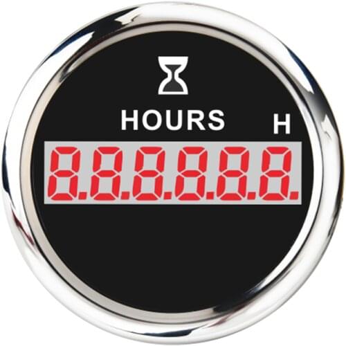 Waterproof Car Boat Digital Hour Meter for Marine Auto Engine 52mm Hourmeters Time Hours Gauge
