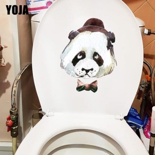 YOJA 17.8×23CM Hand Drawn Panda With Bow Kids Room Wall Decor Stickers Home Toilet WC Accessories T1-3196