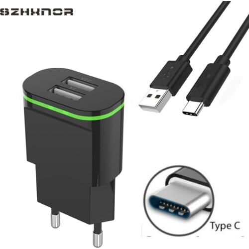 USB C LED EU USB Charger Safe fast charging + Type C charger for Xiaomi mi 8 a1 max 2 black shark mi8 huawei p20 lite honor 10 9