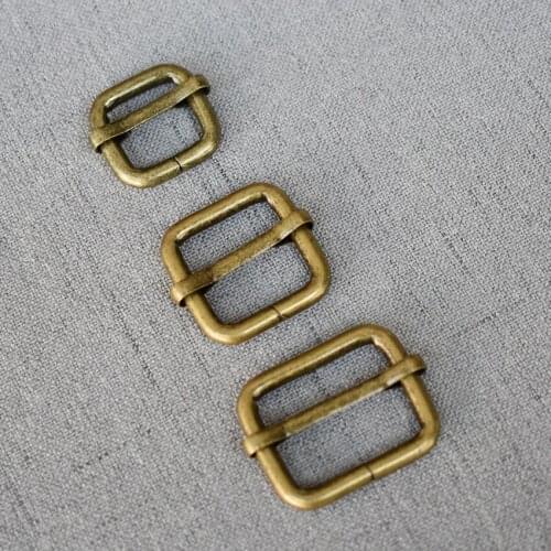 1 pcs 15mm 20mm 25mm Tan Straps Metal Buckle Adjuster Tri Glides For Bag Belt Loop Hardware Dog Collar Backpack Clasp Accessory