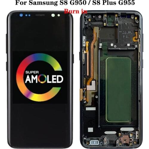 SUPER AMOLED S8 LCD For Samsung S8 Plus LCD Display Touch Screen Frame Digitizer Assembly SMS8 G950 G950F S8 PLUS G955 G955F LCD