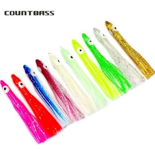 100pcs 4cm 6cm 10cm Luminous Needle-shaped Squid Skirts, Soft Octopus Baits Lures,Tackle Craft for Jigging Assist hooks