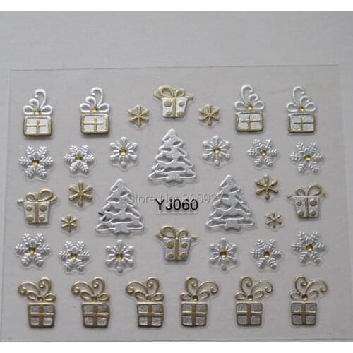2PCS YJ060 Nail Art Cute Christmas Sticker Nail Art Sticker