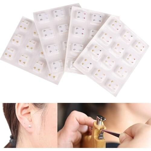 24pcs=12Pairs Surgical Steel Ear Studs Earrings Set Medical Earrings Piercing Tool Kits Women Jewelry Piercing Stud Earring