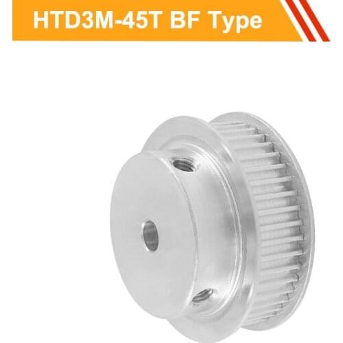 3M 45T Timing Pulley HTD3M Type Motor Belt Pulley 11mm/16mm Belt Width 8/10/14/15/19/20mm Bore Aluminium Toothed Pulley Wheel