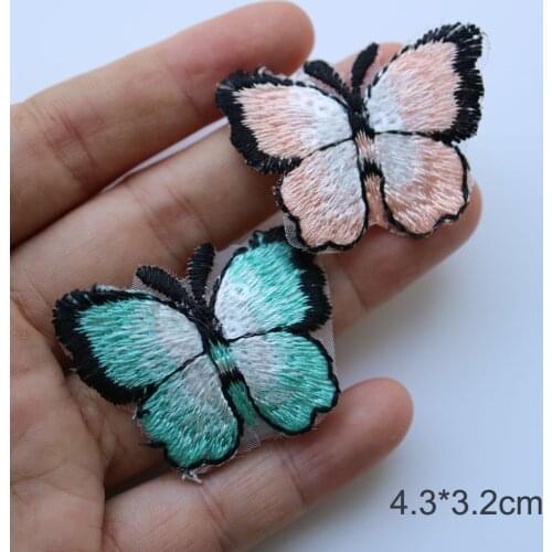 4pc/lot DIY fashion 3D embroidery butterfly Patches for clothing Embroidery animal patches for bags decorative parches applique