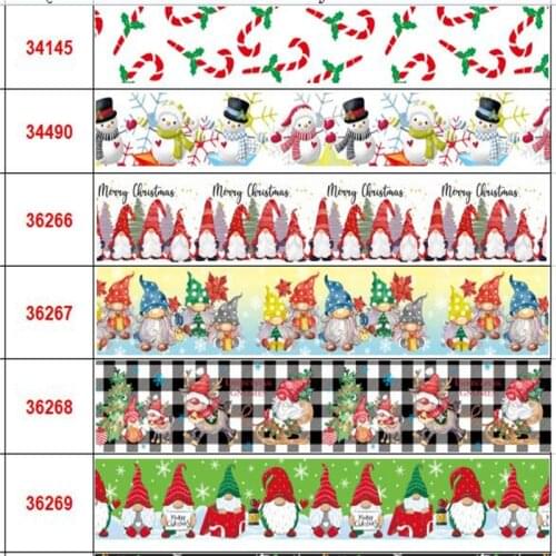 50Y/lot 38mm Grosgrain Ribbon Merry Christmas Ribbon DIY Hairbows Accessories Materials Festival Party Decoration Gift Package