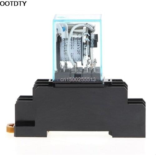 8 Pin MY2NJ Relay 24 V DC Small Relay 5A DPDT Coil With Base Socket