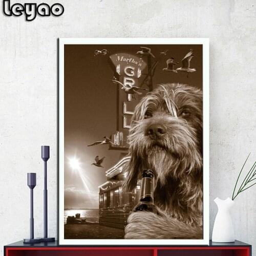 Full Square/Round Drill 5D DIY Diamond Painting "funny drink beer dog" 3D Embroidery Cross Stitch 5D Home Decor Gift