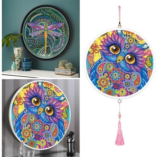 DIY 5D Special Shape Diamond Painting Ornament Animal Diamond Embroidery With Frame Art Kits Decorations Round Shape Home Decor