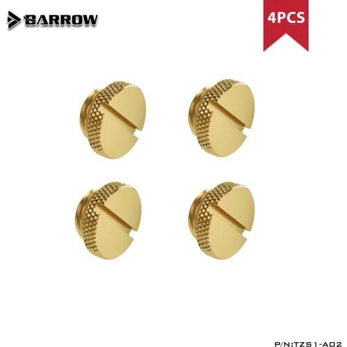 Barrow 2/4/6pcs Reservoir Pump Water Plug Fittings Cooling Stop Sealing Up Lock White Black Silver Gold G1/4",TZS1-A02 TLCDT-V1