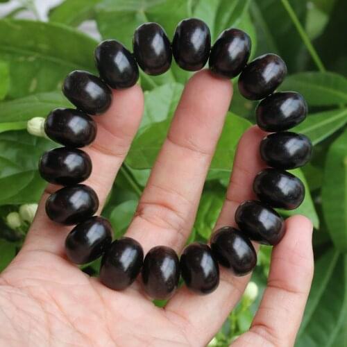 10-15mm Ebony Wood barrel Bead Tibetan Buddhism amulet Bracelet