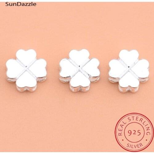 Genuine Real Pure Solid 925 Sterling Silver Bead Flower Spacer Loose Beads Necklace Bracelet DIY Jewelry Making Findings