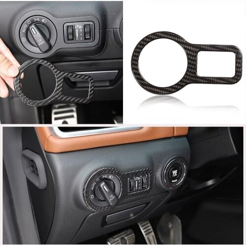 For 2014-2021 Maserati Ghibli Quattroporte real carbon fiber headlight switch decoration frame interior decoration accessories