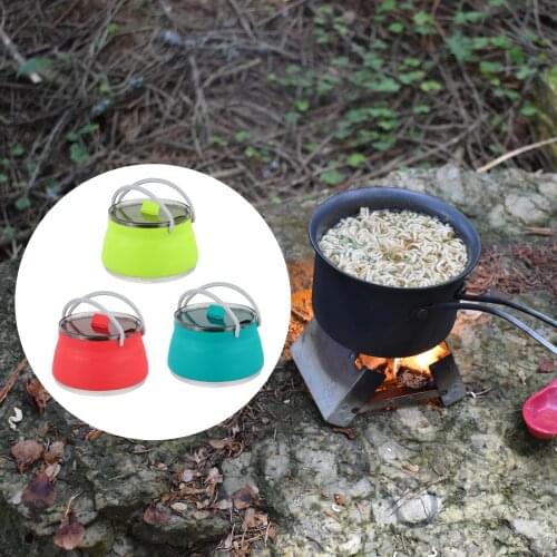 Food Grade Silicone Travel Foldable Pot Portable Collapsible Camping Kettle for Coffee Milk Heater Kitchen Home Travel Supplies