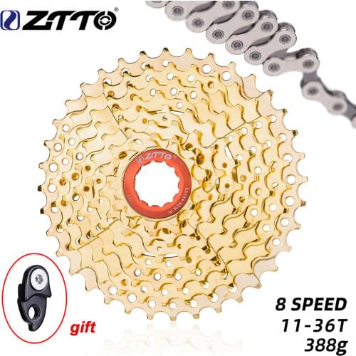 ZTTO MTB Bike 8s 24s Speed Cassette 8s 11-36T gold Freewheel k7 Mountain Bicycle Parts for M410 M360 M310 RD2400 Tourney