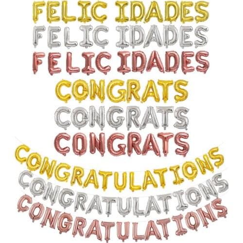 Spanish-language congratulations congratulations letter suit aluminum film aluminum membrane balloon suit Spanish tone