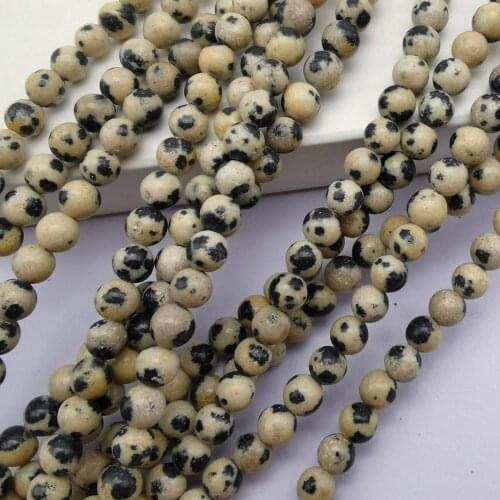 4MM Dot Stone Round Loose Beads Strand 15.5 Inch Jewelry Making B201