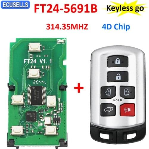 Lonsdor FT24-5691B PCB Board 314.35Mhz 4D Chip Keyless Entry Smart Remote Car Key Fit for Toyota Sienna Van 2011 - 2019