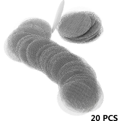 20Pcs 20mm Tobacco Smoking Metal Filters Stainless Steel Smoke Pipe Screen Multifunctional Hookah Water Pipe Smoking Accessories