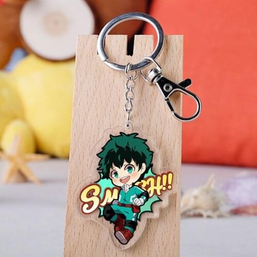 My Hero Academy Midoriya Izuku Keychain Bakugo Double Sided Acrylic Shoto Key Chain Pendant Anime Accessories Cartoon Key Ring