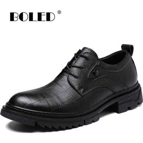 Plus Size Men Dress Shoes Natural Leather Shoes Men Formal Shoes British Men Oxfords Shoes Business Office Shoes