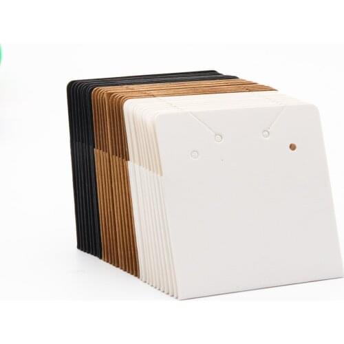 50pcs White Kraft Black Necklace Earring Set Pocket Paper Jewelry Cards For Display Hold Accessories Wholesale