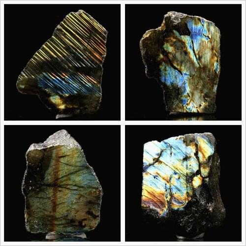1pcs Natural Stones Labradorite Blue Light Feldspar Golden Labrador Feldspar Hecatolite Mineral Samples Specimen CRYSTAL