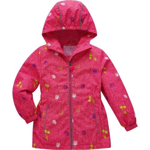 New Fashion Jacket For Girls Flower Warm Teenage Coat Childrens Jackets Baby Double-deck Fleece Windbreakers Waterproof Clothes