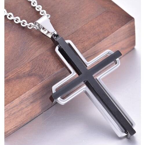 New Necklace 2020 Hollow Black Cross Pendant Short Long Chain Jewelry for Women Wholesale