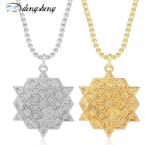 Dongsheng My Shape Flower of Life Mandala Necklace Pendant Jewelry Sacred Geometry Women accessories for Women Girl Necklace