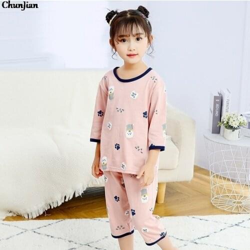 Unicorn pajamas for girls 100 cotton summer clothing sets pajamas for teens toddler pjs kids night suit girls pyjamas