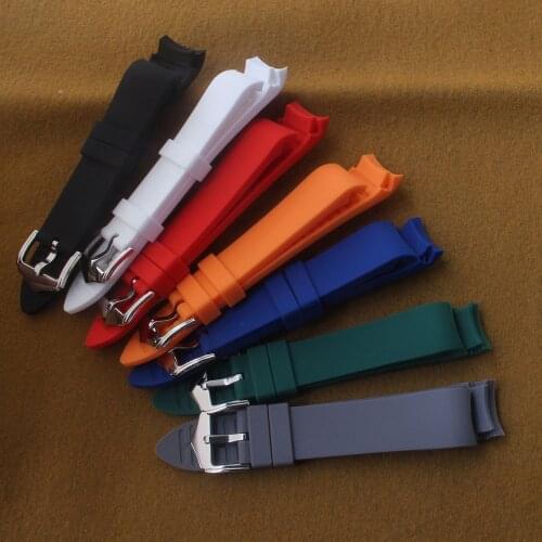 Silicone Rubber watch strap watchband for brand style Diving waterproof bracelet Red Orange Blue Black White Grey Green 20 21mm
