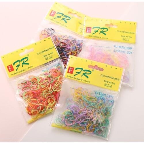 200/1000PCS Cute Girls Colourful Ring Disposable Elastic Hair Bands Ponytail Holder Rubber Band Scrunchies Kids Hair Accessories