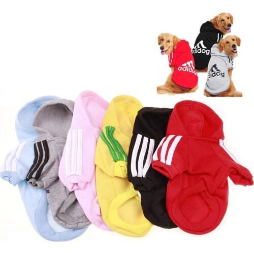 Dog Sports Clothes Winter Warm Soft Cotton Hoodies Puppy Outfit Pet Jacket Coat French Bulldog Chihuahua Four-legged Jumpsuit