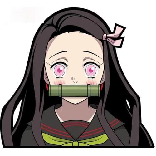 Personality Nezuko Peeker Car Stickers Anime Vinyl Car Wrap Scratch-proof Custom Printing Waterproof Decal Apply To Car Window
