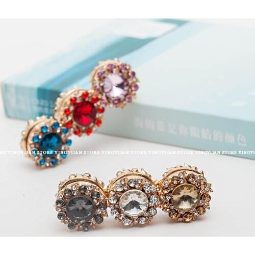 XT87 wholesale fashion headwear scarf magnet brooch Round hijab clips 12pcs/lot