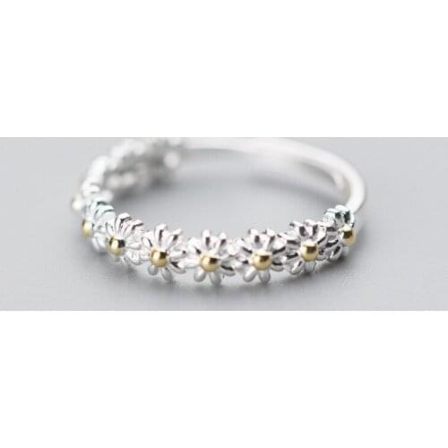 I Think About You Every Daisy Ring Personality Adjustable 5-12 Dual Color Band Ring Jewelry for Men Women SANA889