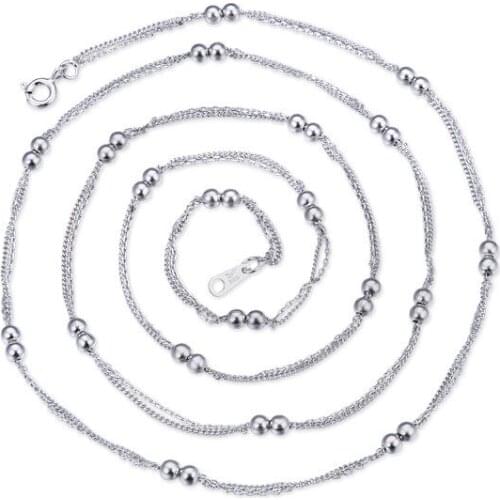 YJAX002229 New S925 Pure Silver Jewelry Women 3.0 Car Flower Cross 30 Car Flower Side Chain 3.0 Double Pearl Ladies Necklace