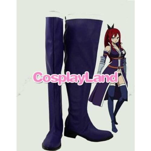 Fairy Tail Cosplay Erza Scarlet Cosplay Boots Shoes Anime Party Cosplay Boots Custom Made Women Shoes